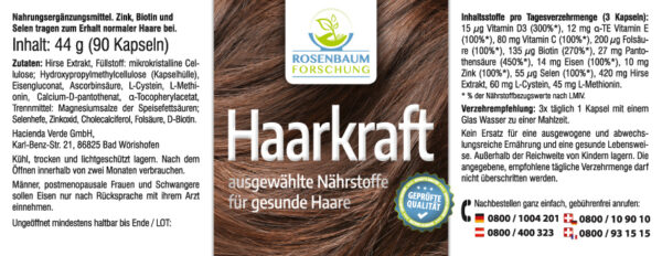 Haarkraft, Etikett