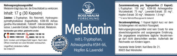 Etikett Melatonin, Rosenbaum-Forschung