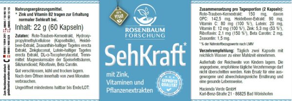 Sehkraft, Rosenbaum-Forschung, Etikett